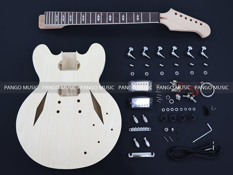 Semi-Hollow Body DIY Electric Guitar Kit (PHB-750F, Fast Shipping, Tariff-free)