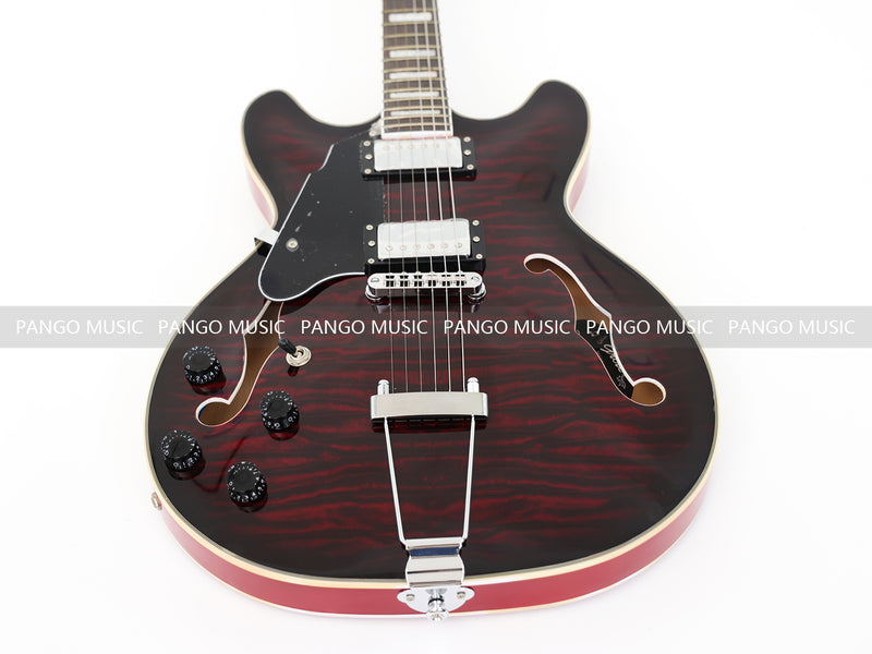 Semi Hollow Electric Guitar with Quilted Maple Top (YMZ-159X)