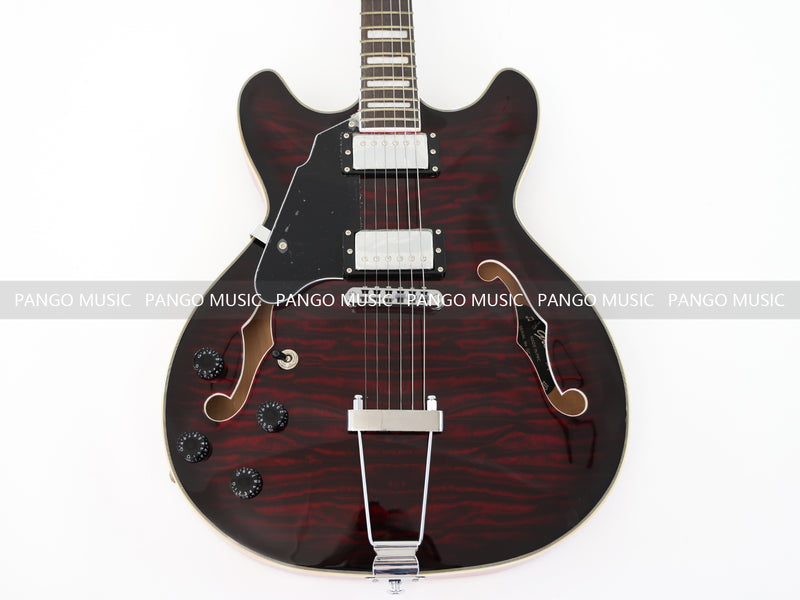 Semi Hollow Electric Guitar with Quilted Maple Top (YMZ-159X)