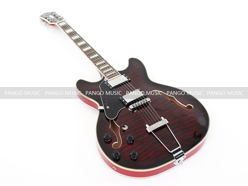 Semi Hollow Electric Guitar with Quilted Maple Top (YMZ-159X)