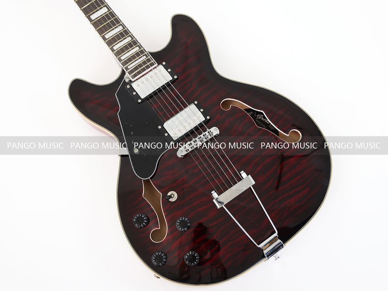 Semi Hollow Electric Guitar with Quilted Maple Top (YMZ-159X)