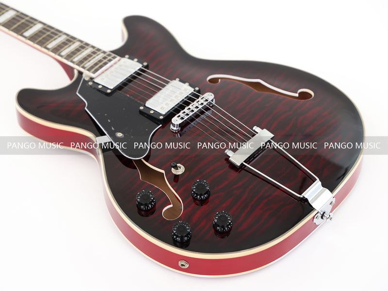 Semi Hollow Electric Guitar with Quilted Maple Top (YMZ-159X)