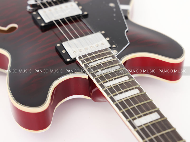 Semi Hollow Electric Guitar with Quilted Maple Top (YMZ-159X)