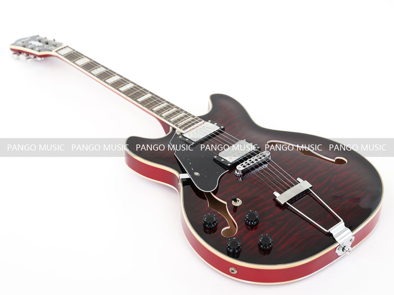 Semi Hollow Electric Guitar with Quilted Maple Top (YMZ-159X)