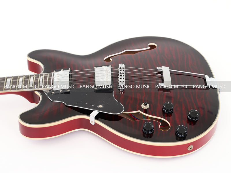 Semi Hollow Electric Guitar with Quilted Maple Top (YMZ-159X)