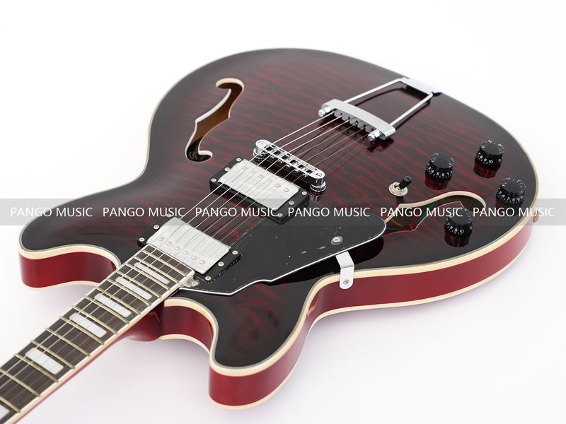 Semi Hollow Electric Guitar with Quilted Maple Top (YMZ-159X)