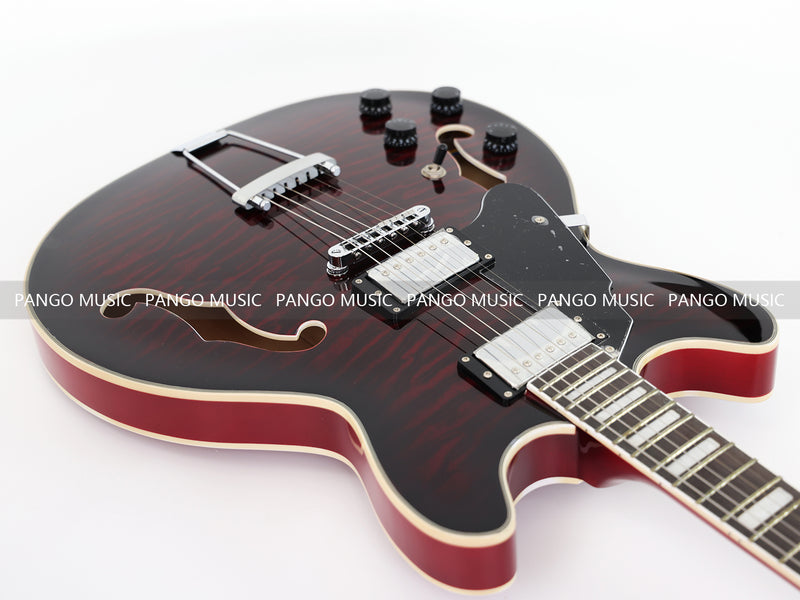 Semi Hollow Electric Guitar with Quilted Maple Top (YMZ-159X)