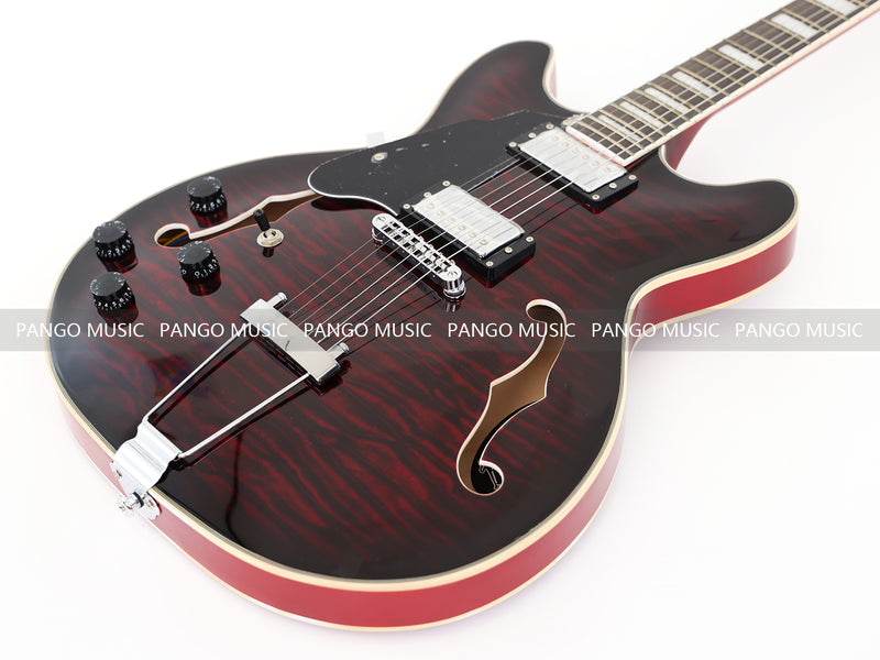 Semi Hollow Electric Guitar with Quilted Maple Top (YMZ-159X)