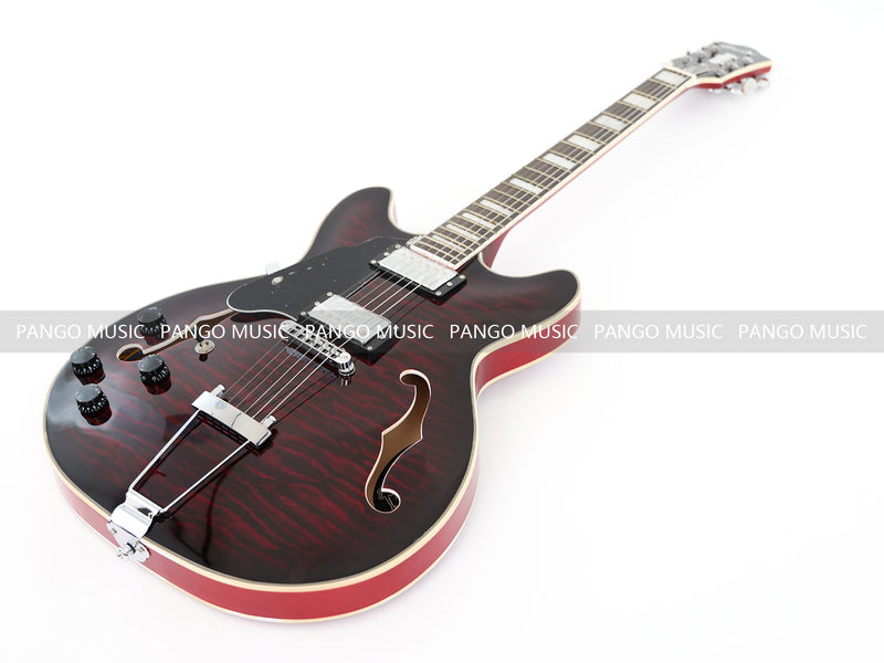 Semi Hollow Electric Guitar with Quilted Maple Top (YMZ-159X)