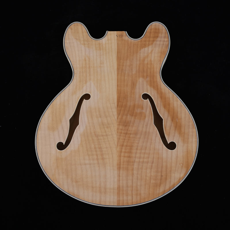 Semi-Hollow Unfinished Maple DIY Electric Guitar Body (004)