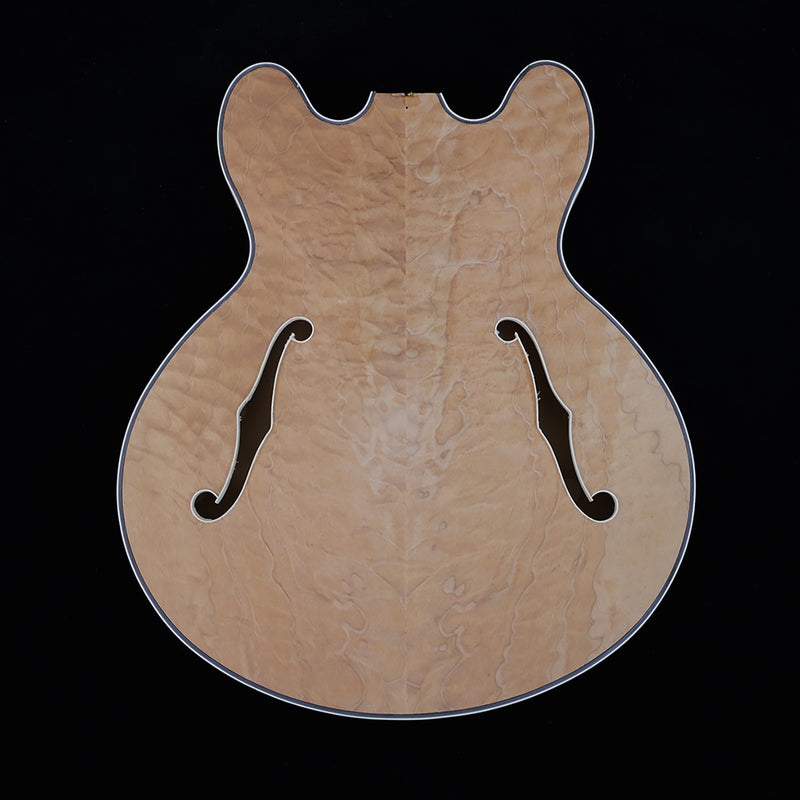 Semi Hollow Unfinished Maple DIY Electric Guitar Body (009)