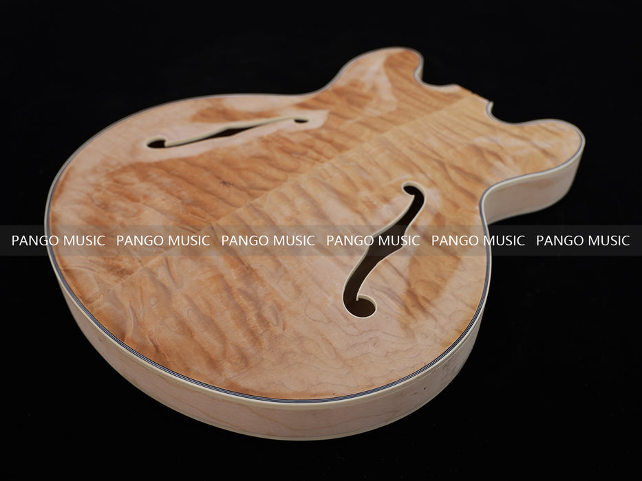 Semi Hollow Unfinished Maple DIY Electric Guitar Body (007)