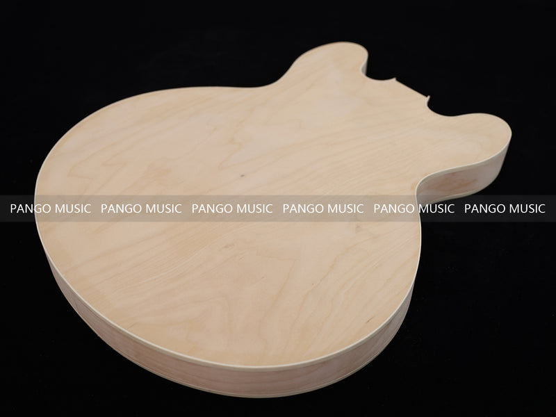 Semi-Hollow Unfinished Maple DIY Electric Guitar Body (004)
