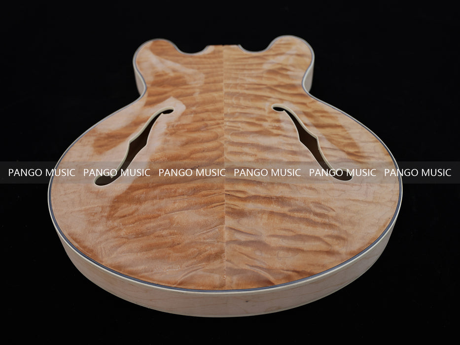 Semi Hollow Unfinished Maple DIY Electric Guitar Body (007)