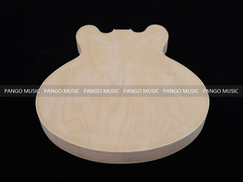 Semi-Hollow Unfinished Maple DIY Electric Guitar Body (004)