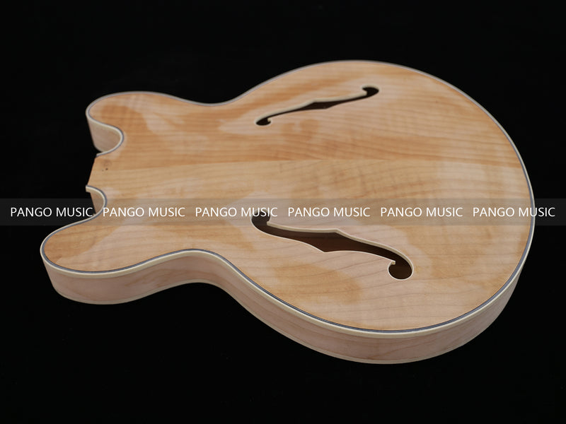 Semi-Hollow Unfinished Maple DIY Electric Guitar Body (004)