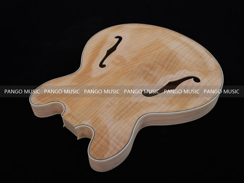 Semi-Hollow Unfinished Maple DIY Electric Guitar Body (004)