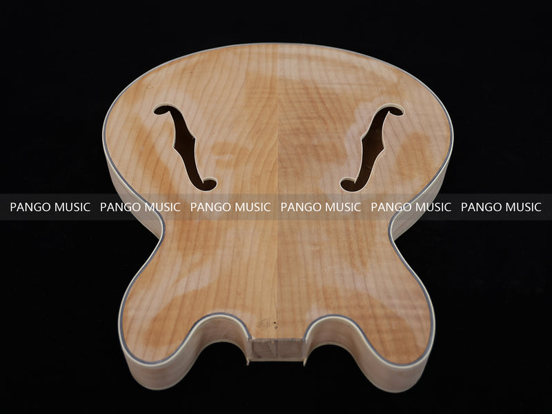 Semi-Hollow Unfinished Maple DIY Electric Guitar Body (004)