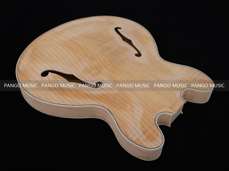 Semi-Hollow Unfinished Maple DIY Electric Guitar Body (004)