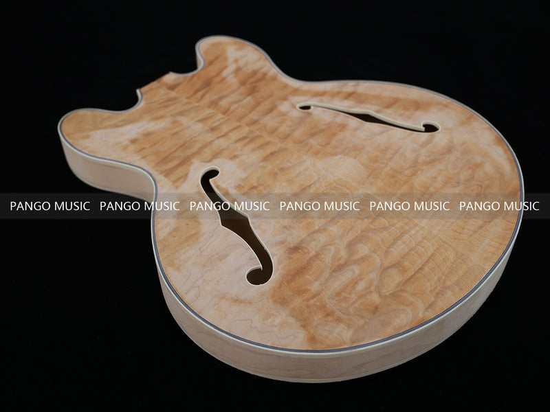 Semi Hollow Unfinished Maple DIY Electric Guitar Body (011)