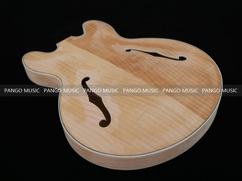 Semi-Hollow Unfinished Maple DIY Electric Guitar Body (004)
