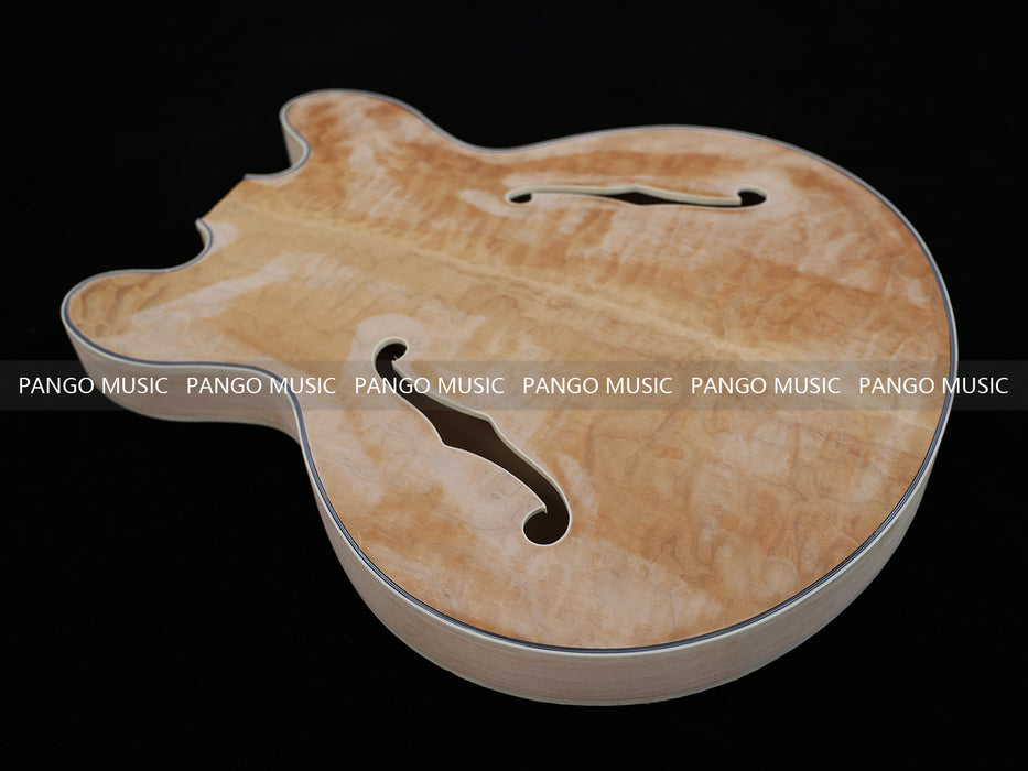 Semi Hollow Unfinished Maple DIY Electric Guitar Body (010)