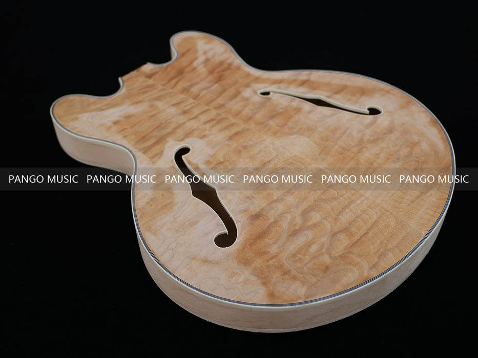 Semi Hollow Unfinished Maple DIY Electric Guitar Body (011)