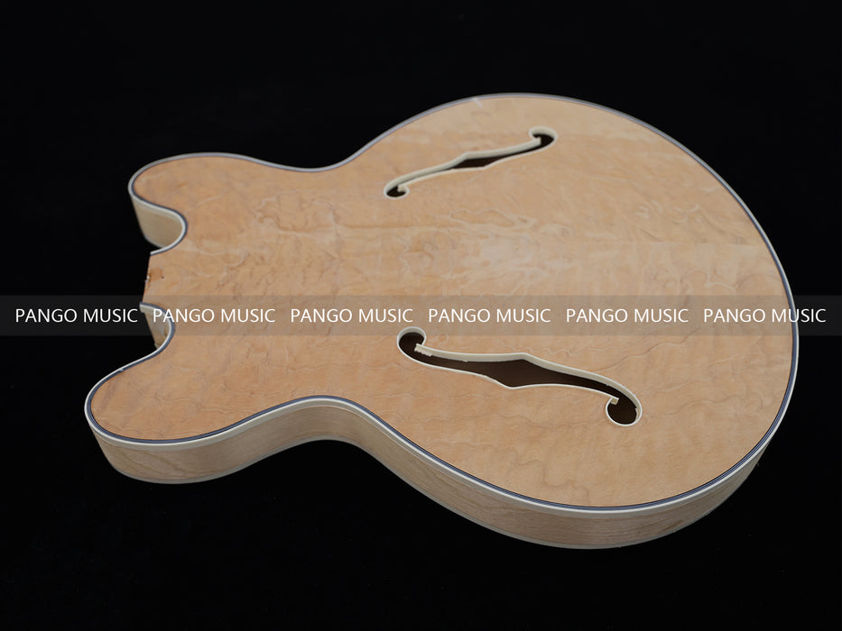 Semi Hollow Unfinished Maple DIY Electric Guitar Body (009)