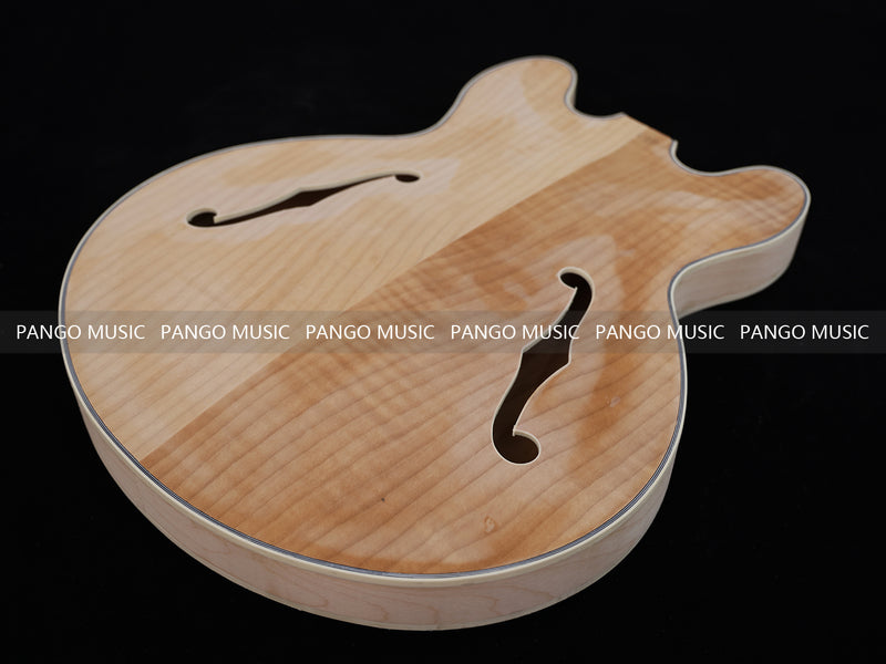 Semi-Hollow Unfinished Maple DIY Electric Guitar Body (004)