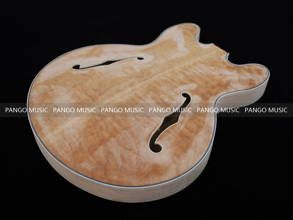 Semi Hollow Unfinished Maple DIY Electric Guitar Body (010)
