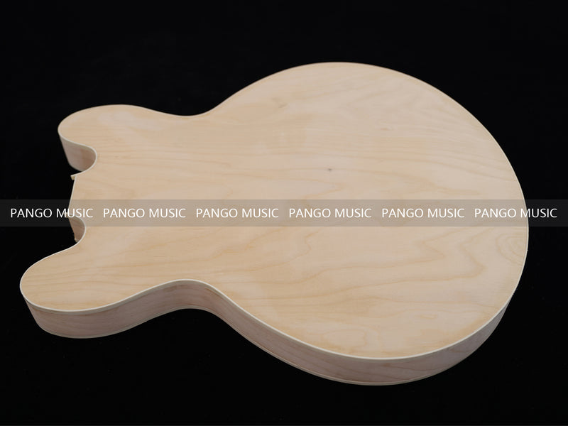 Semi-Hollow Unfinished Maple DIY Electric Guitar Body (004)