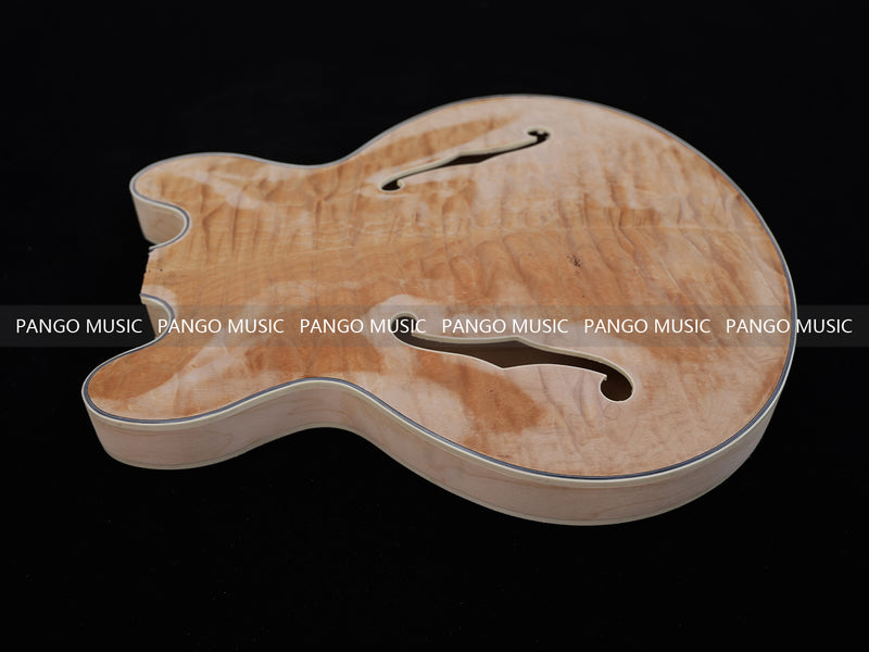 Semi Hollow Unfinished Maple DIY Electric Guitar Body (007)