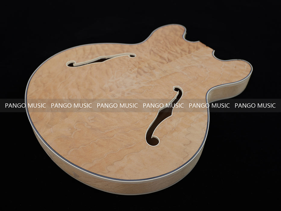 Semi Hollow Unfinished Maple DIY Electric Guitar Body (009)