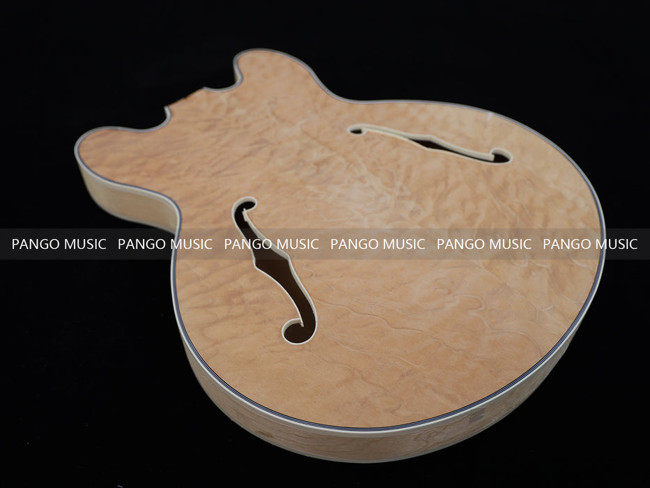 Semi Hollow Unfinished Maple DIY Electric Guitar Body (009)