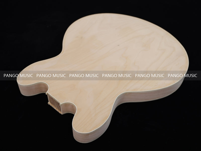 Semi-Hollow Unfinished Maple DIY Electric Guitar Body (004)
