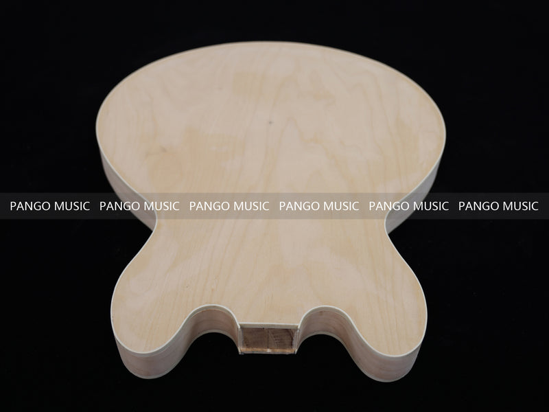 Semi-Hollow Unfinished Maple DIY Electric Guitar Body (004)