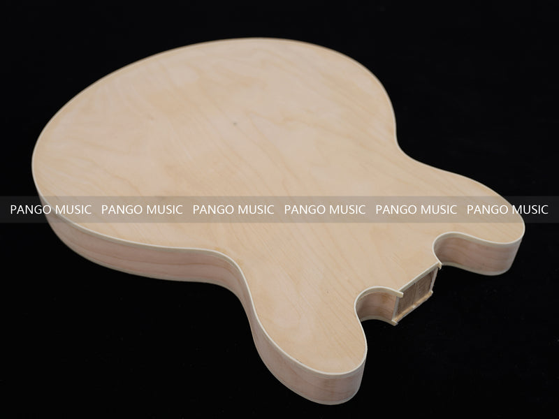 Semi-Hollow Unfinished Maple DIY Electric Guitar Body (004)