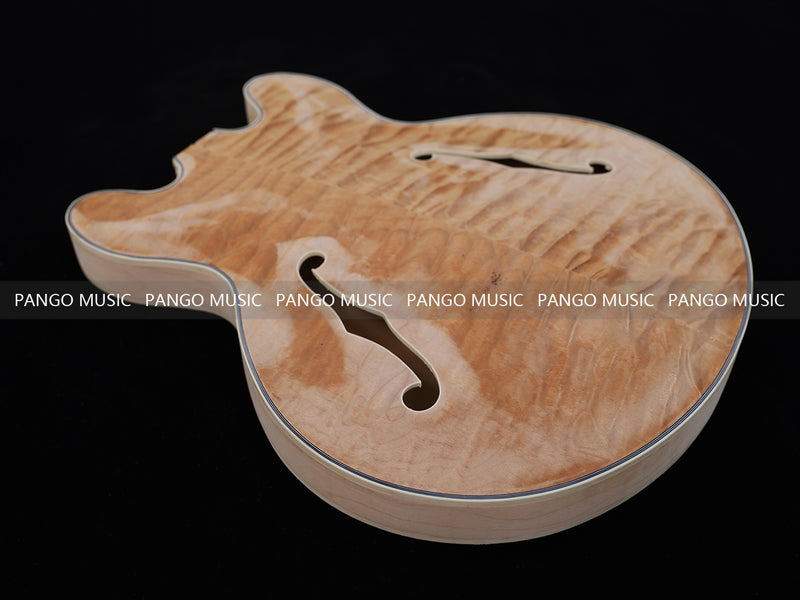 Semi Hollow Unfinished Maple DIY Electric Guitar Body (007)