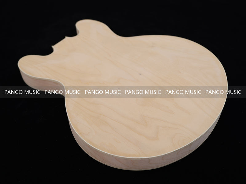 Semi-Hollow Unfinished Maple DIY Electric Guitar Body (004)