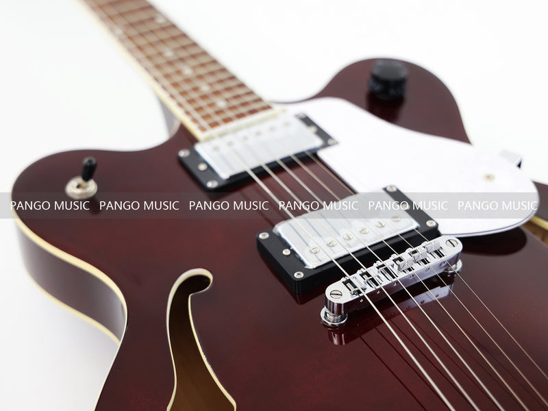 Semi Hollow Body ES-335 Style Burgundy Finish Electric Guitar (PHY-159)