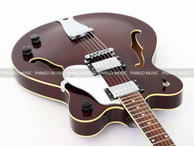 Semi Hollow Body ES-335 Style Burgundy Finish Electric Guitar (PHY-159)