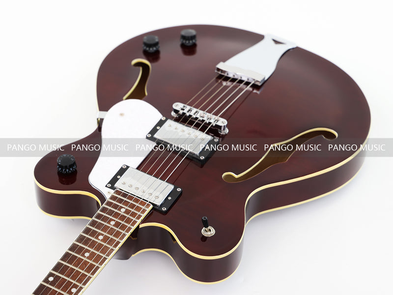 Semi Hollow Body ES-335 Style Burgundy Finish Electric Guitar (PHY-159)