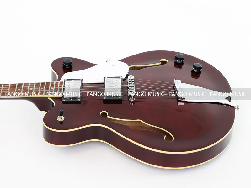 Semi Hollow Body ES-335 Style Burgundy Finish Electric Guitar (PHY-159)