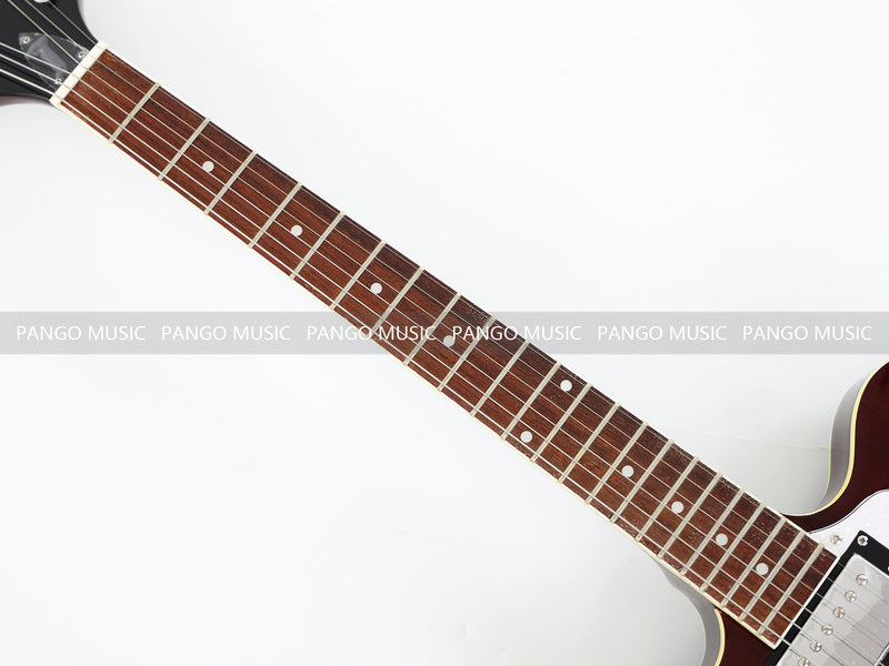 Semi Hollow Body ES-335 Style Burgundy Finish Electric Guitar (PHY-159)