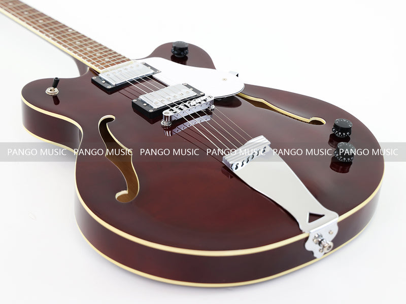 Semi Hollow Body ES-335 Style Burgundy Finish Electric Guitar (PHY-159)