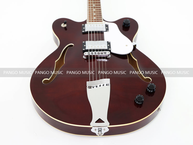 Semi Hollow Body ES-335 Style Burgundy Finish Electric Guitar (PHY-159)