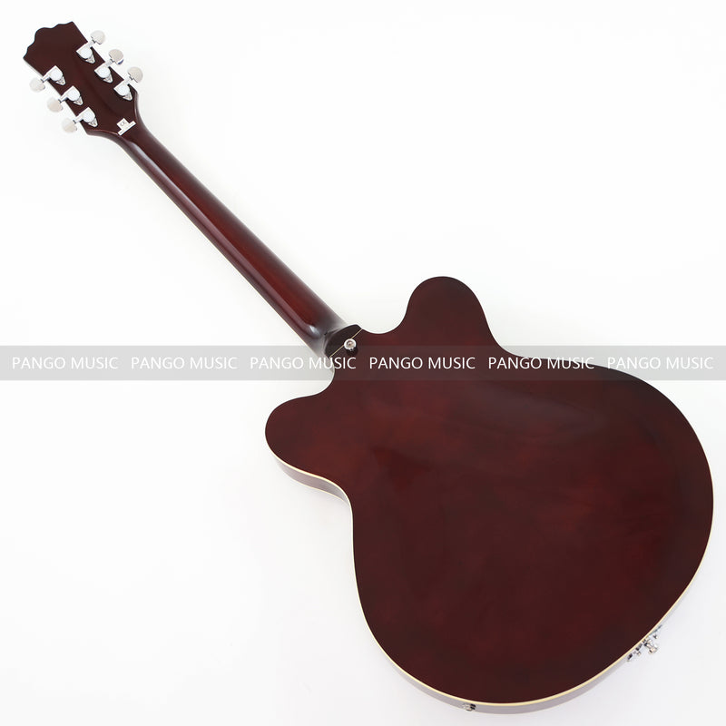 Semi Hollow Body ES-335 Style Burgundy Finish Electric Guitar (PHY-159)