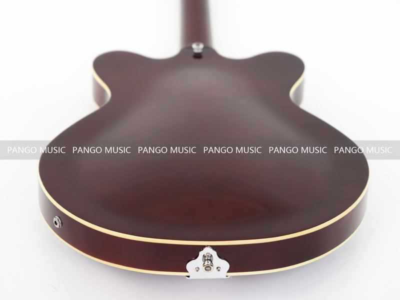 Semi Hollow Body ES-335 Style Burgundy Finish Electric Guitar (PHY-159)