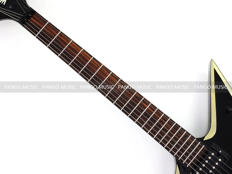 Sharp Pointed Star V Gloss Black Finish Electric Guitar (LRG-018X)