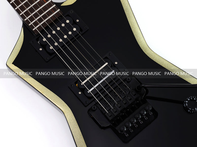 Sharp Pointed Star V Gloss Black Finish Electric Guitar (LRG-018X)